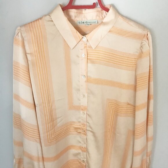 Cleo Satin Print Collared Blouse Sixe XL - Picture 1 of 3